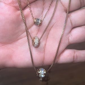 Henri Bendel Rose gold necklace 3 necklaces in 1
